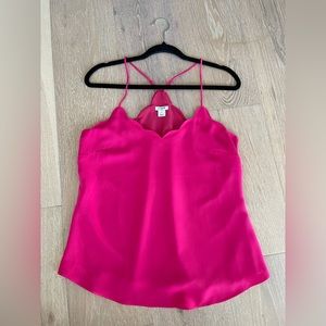 J. Crew hot pink scalloped tank